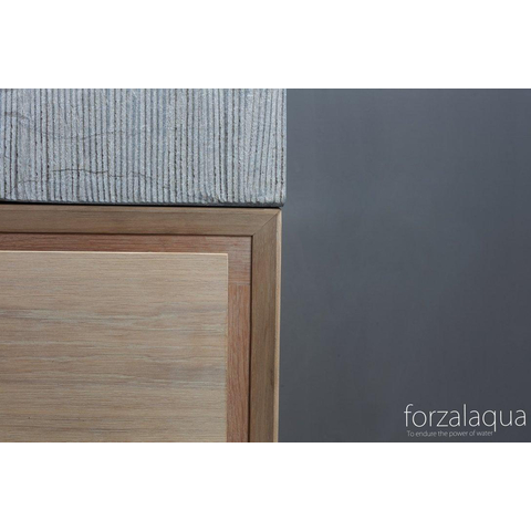 Forzalaqua Palermo wastafel - 120.5x51.5x9cm - zonder kraangat - gefrijnd hardsteen (antraciet) SW67799